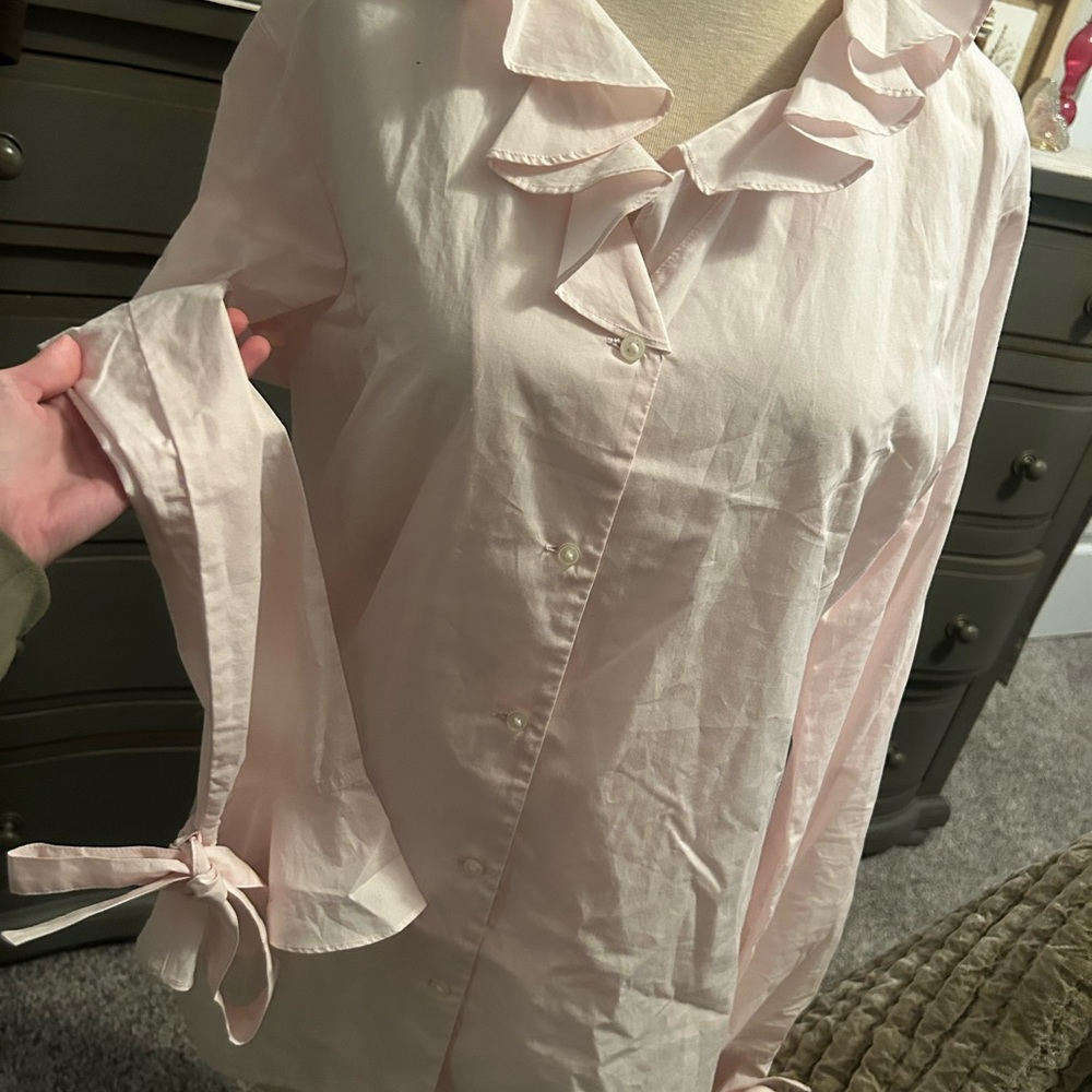 JW ANDERSON Pink Ruffle Collar Blouse